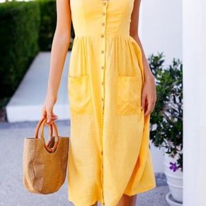 Yellow Button Down with pockets